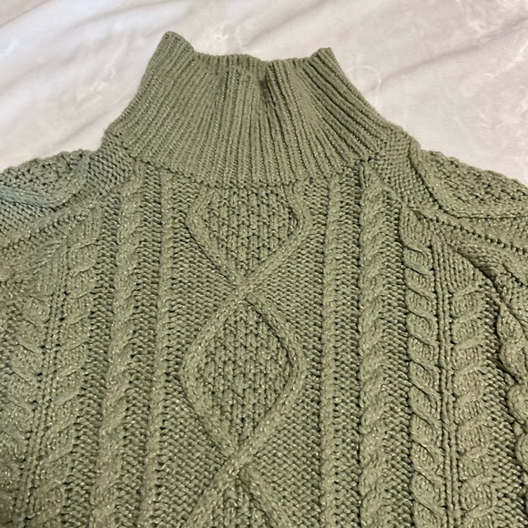 Green Fear of God Essentials Cable Knit Turtleneck - Picture 7 of 11